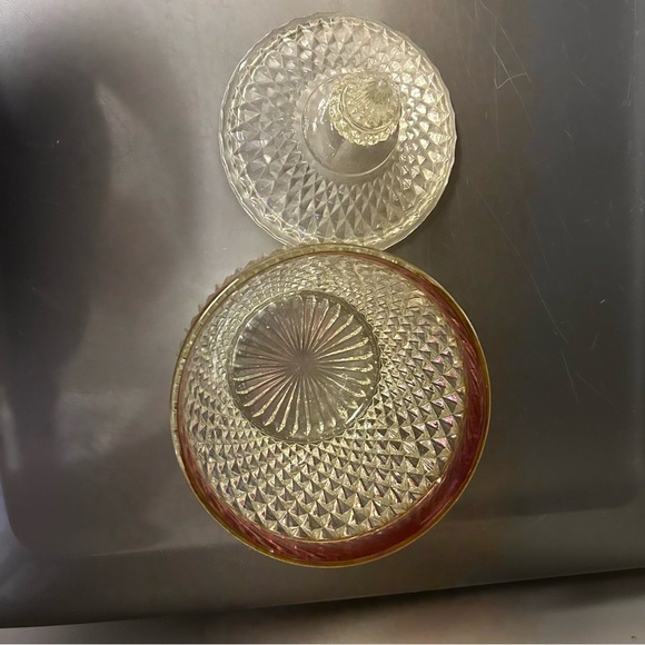 Indiana Glass Diamond Point Ruby Flash Ice Bucket - Simply Stunning - Picture 6 of 13